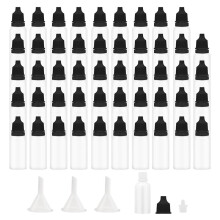 50Pcs Small Empty Squeeze Dropper Bottles Plastic Thin Tip Dropper Bottles 15ML Portable Squeezable Liquid Dropper Black