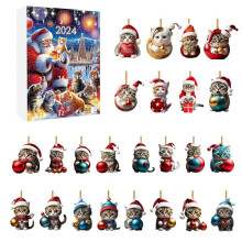 (Style F)Portachiavi Auto Gatto Acrilico Natale Vacanze per Conto alla Rovescia e Regalo Celebrazione