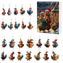 (Style A)Calendario Stagionale Natalizio Con Figure Gallo Acrilico Per Celebrazione