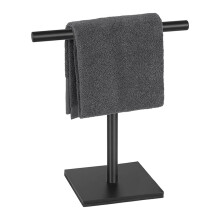 Hand Towel Holder Stand for Bathroom Vanity Stainless Steel Standing Towel Rack Stand Towel Bar for Bathroom -Black