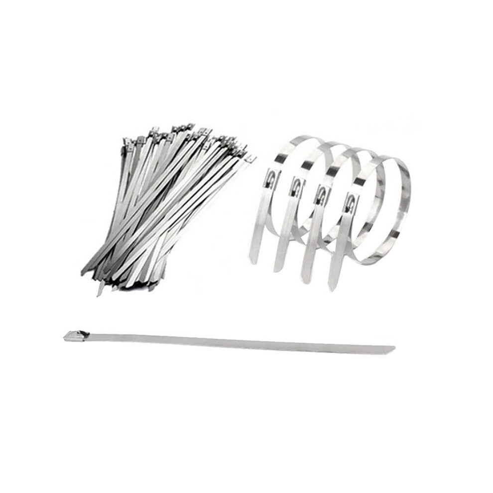 11.8 Inch 100Pcs Stainless Steel Zip Ties Heavy Duty Multi-Purpose Self-Locking Cable Ties For Machinery 4.6X300mm 6034187805480