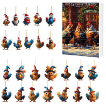 (Style D)Calendario Stagionale Natalizio Con Figure Gallo Acrilico Per Celebrazione