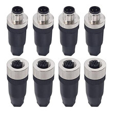 M12 4-Poliger Stecker und Buchse für Luftfahrtkabel, 12-Mm-Industrie-Rundsteckverbinder, IP67