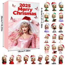 (Style C)Taylor Swift Set di pendenti natalizi in acrilico con 24 pezzi per decorazione casa vacanze
