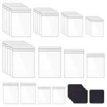 190Pcs 5 Sizes Clear PVC Jewelry Bag Self Seal Plastic Zipper Bag with Anti Tarnish Paper Tabs Strips Assortment Kit