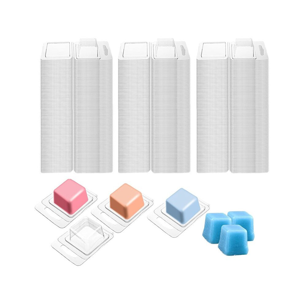 150Pack Wax Melt Container 1.3 Oz Plastic Wax Melt Set For Wax Melts Clear Wax Flip Top, Empty Candle Melt,Square 6133266975493