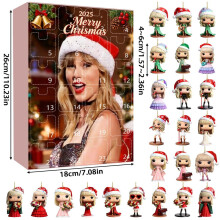 (Style D)Taylor Swift Set di pendenti natalizi in acrilico con 24 pezzi per decorazione casa vacanze