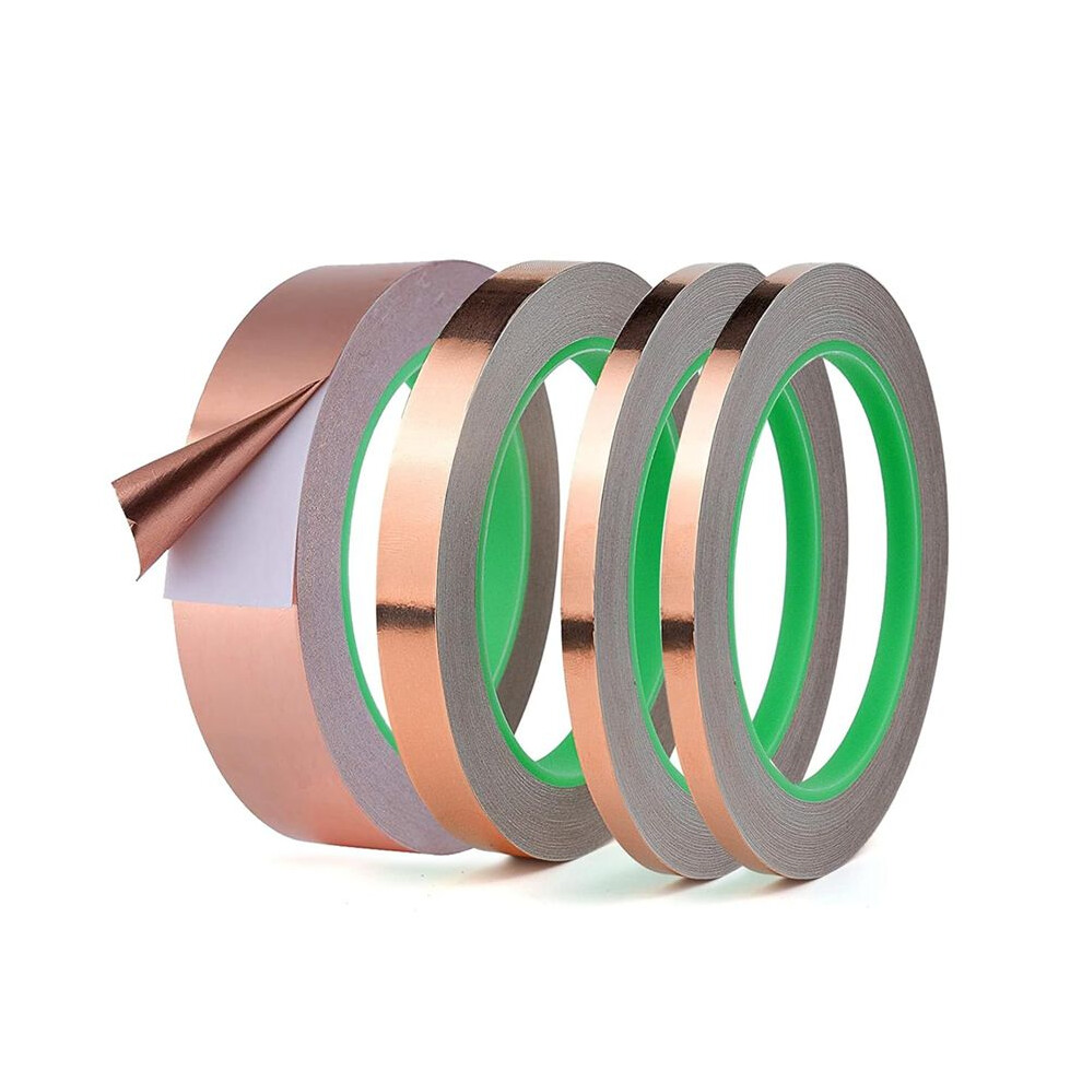 Copper Foil Tape For Stained Glass, (1Inch,1/2Inch,1/4Inch, 1/5Inch X 66Ft), Electrically Conductive Adhesive For Guitar 6131797824631