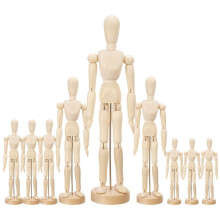 9 Pcs Artist Mannequin Model Wooden Manikin Drawing Moveable Figure Model with Stand Flexible Jointed Mannequin