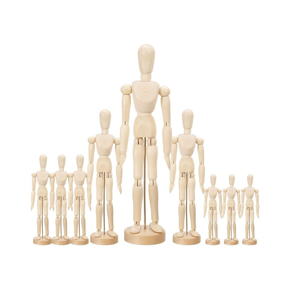 9 Pcs Artist Mannequin Model Wooden Manikin Drawing Moveable Figure Model With Stand Flexible Jointed Mannequin 4711284615250