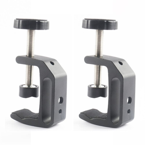 Universal C-Clamp for Desktop Mount Tables Desk Clamps Aluminum Support Small C Clamp 2 Pack