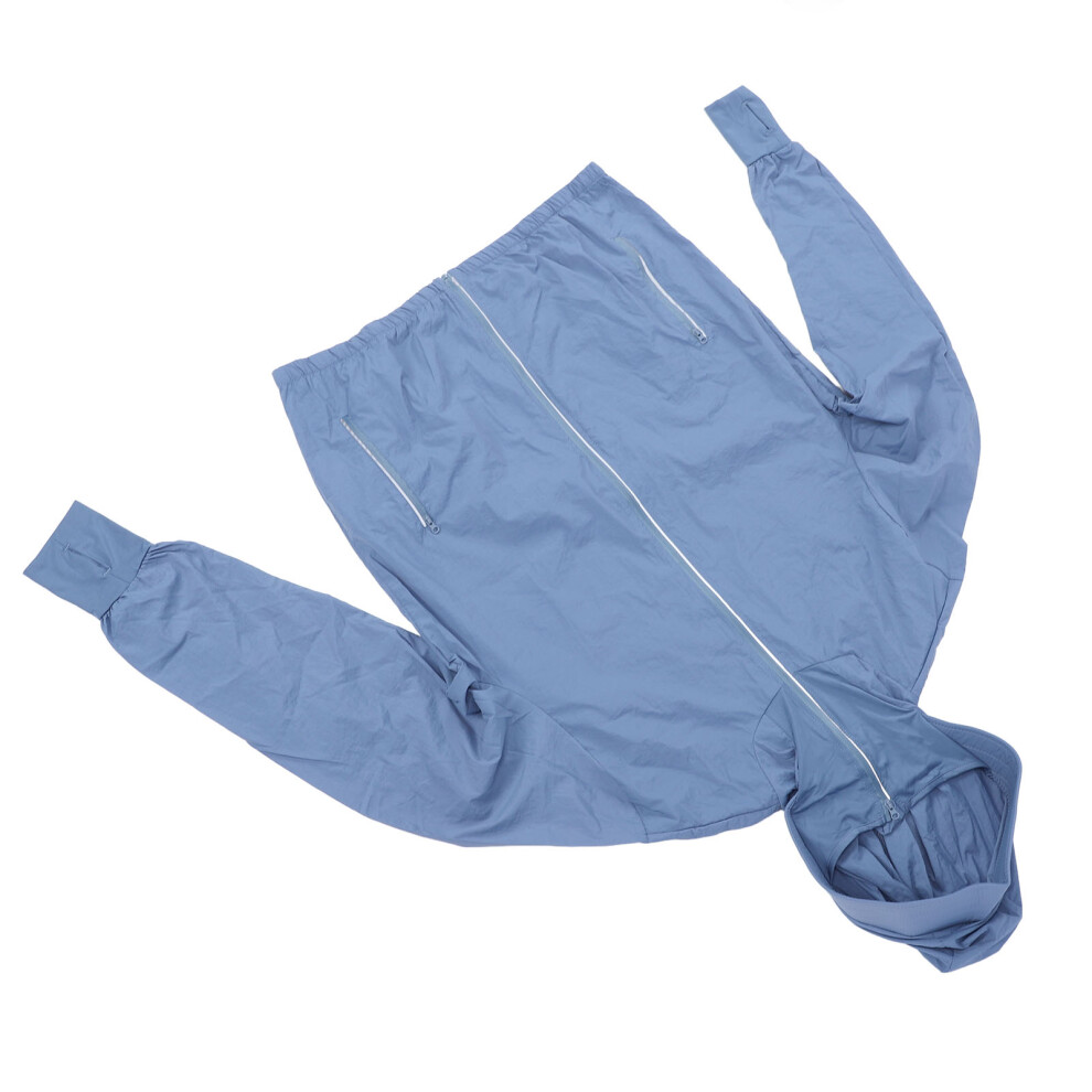 Cooling Fan Jacket For Men, 3-Speed Thin Breathable Polyester, Blue, 12V 4191385118476