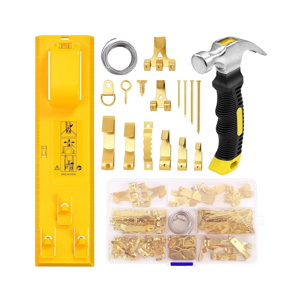 Picture Hanging Kit, Picture Frame Hanger Tool With Level Measuring Ruler, Including 226 Pcs Of Wall Hanging Kit 4712419383785