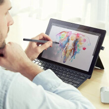 For  Surface Stylus Pen Go Pro7/6/5/4/3 Electronic Pen 4096 Levels of Pressure with Tip Extractor+Tip -Black