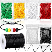 1200 Piece Rescue Project Bracelet Beads Bulk Beads 100 Yards Waxed Cotton String Instructional Kit