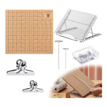 104pc Lace Boards and Metal Adjustable Stands with T-Style Pin Clips Lace Supplies Lace Tools for Braided Rope Bracelets
