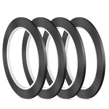4 Unidades de Fita para Quadro Branco, Fita Preta de Riscas, Fita Listrada de Pinos de 3 mm de Largura, para Sala de Aula, Exibição de Conferência