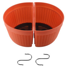 Blumen TöPfe Set mit 2,Kunststoff HäNgende PflanzgefäßE Draussen für Garten Zaun Terrasse Hause Ornamente Wand Blumen Halter (Rot)