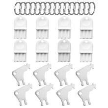 16pcs Paper Towel Dispenser Key, Metal & Plastic Toilet Hand Paper Tissue Dispenser Key Replacement with 16 Key Rings