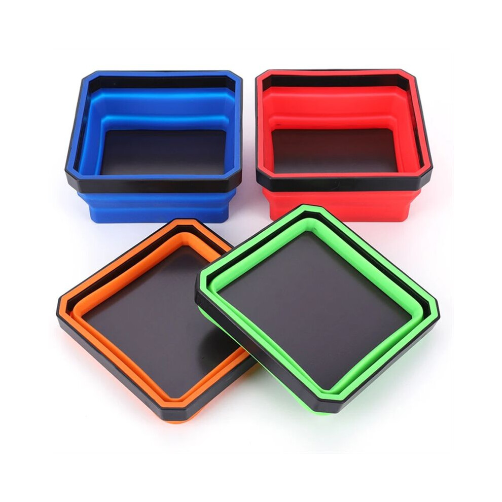 4 Pack Collapsible-Magnetic Screw Tray Silicone Screw Bowl Tool Part Storage Box Plumber Carpenter Tool Organizer 4712905683061