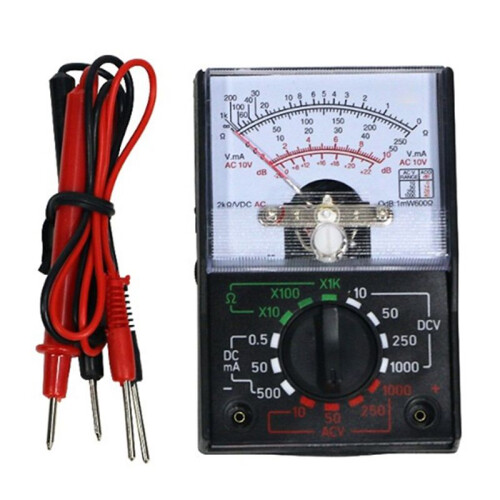 Analog Multimeter Tool AC/ 1000V Voltmeter 500mA Amperemeter 1K Resistansmätare Handhållen Pointer Voltage