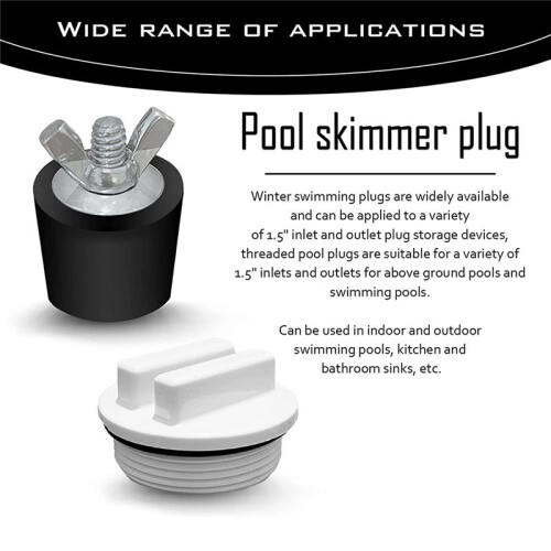 2 Pcs 1.5Inch Pool Winterizing Plugs Rubber Expansion Plugs with 2 Pcs 1.5Inch Threaded Pool Return Winterizing Plug 2