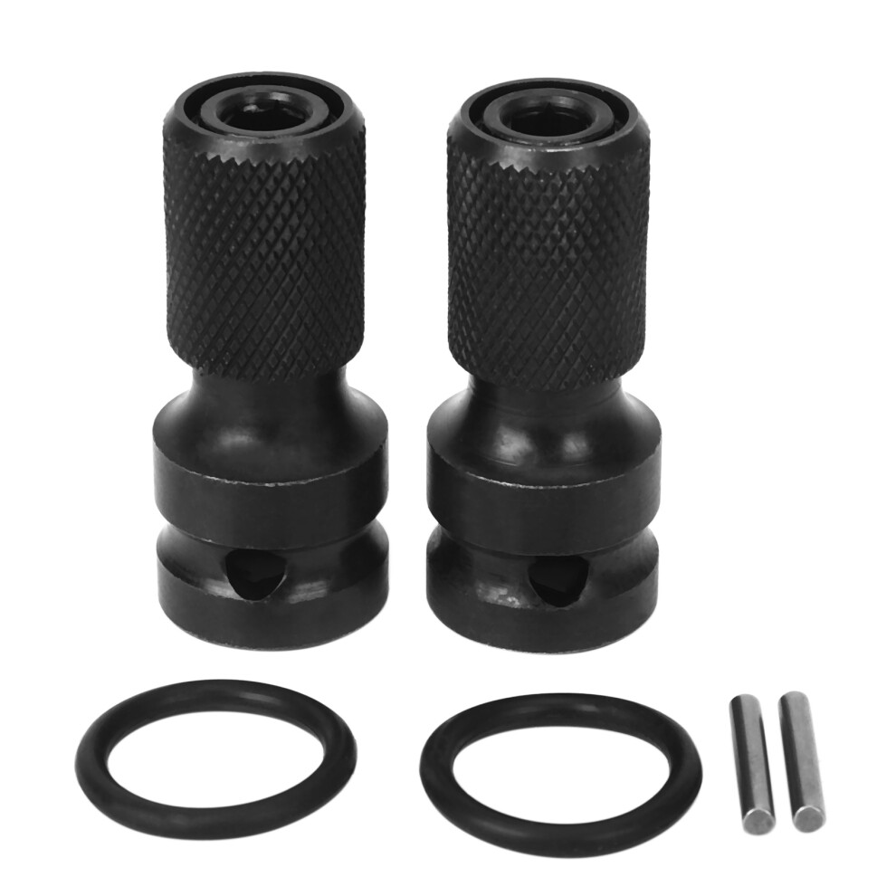 2 Pack 1/2 Square Drive To 1/4 Hex Shank Socket Adapter Quick Release Chuck Converter For Impact Ratchet Wrench 6031370462734