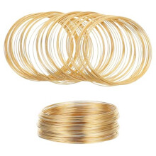 100 Loop Jewelry Wire, Memory Wire for Jewelry Making Bracelets Beading Wire for Jewelry Making Gold