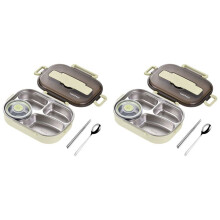 2X 1,5L Bento-LåDor för Student, VäRmeisolering Bento Lunchbox-Serviser, LunchbehåLlare för Barn Lunchbox, C