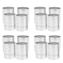 80Pcs Circular Tart Rings with Holes Fruit Pie Quiches Cake Mousse Kitchen Baking Mould Perforated Cake Mousse Ring 8cm