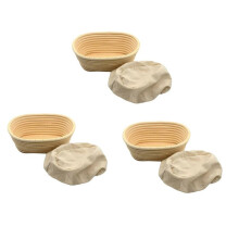 2X Oval Bread Proofing Proving Basket Rattan Dough Banneton Baguette Brotform Tools-21x14x8cm