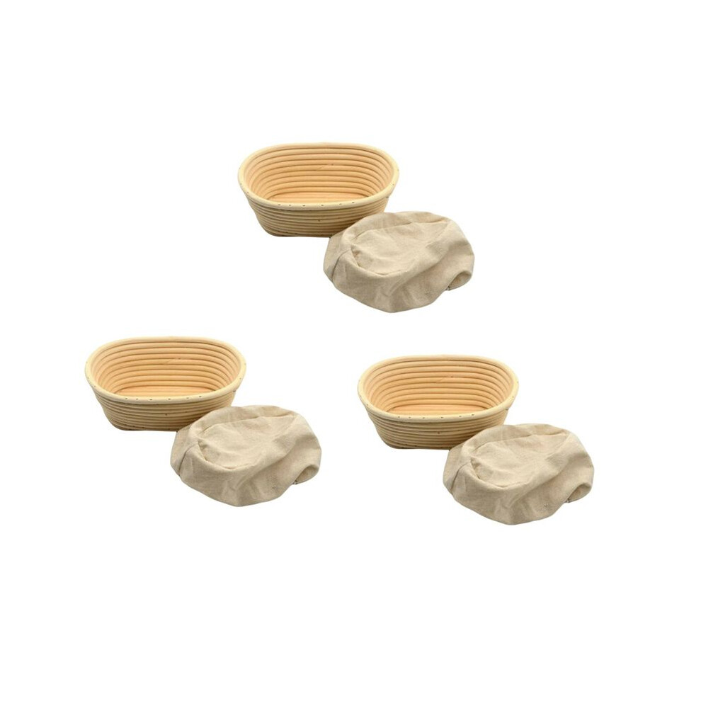 2X Oval Bread Proofing Proving Basket Rattan Dough Banneton Baguette Brotform Tools-21x14x8cm