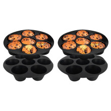 Moule à Muffins en Silicone pour Friteuse à Air, Four, Casserole 8,4 Pouces Moules de Cuisson en Silicone Gratuits RéUtilisables Lot de 4