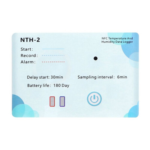 NFC Wireless Data Recorder 180 Days Data Logger LCD Indicator 500,000 Groups for Chemical NFC Temp Humidity Logger 1