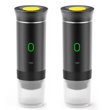 2X 3 in 1 Wireless Electric Portable Espresso Coffee Machine for Car & Home Camping Capsule Coffee Maker Black