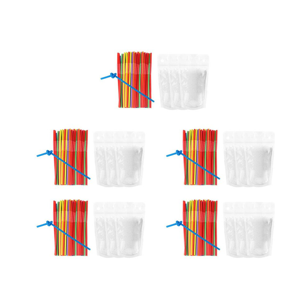 500Pcs 16Oz Drink Pouches For Adults - Drink Pouches With Straws X100 - Resealable Smoothie Pouches 6032332972506