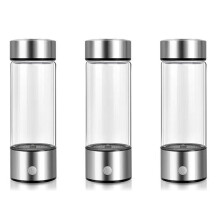3X Waterstofwaterfles, Waterstofwatergenerator, Oplaadbare Glazen Waterstofwatermachine Gezondheidsbeker voor Thuisreizen
