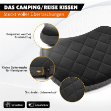 Ultralight Inflatable Camping Pillow with Soft Washable Cover, Compact Compressible Portable Travel Air Pillow(Grey)