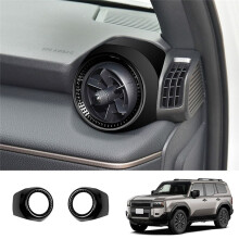 Bil Instrumentbräda Luftkonditionering Uttag Trim Ram för Prado LC250 2024 Luftuttag Ram Klistermärke Glänsande Svart