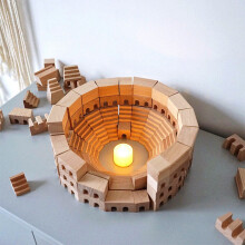 (Roman Arena)Blocs de construction classiques en bois enfant finition à base d'eau non toxique pour jeu créatif