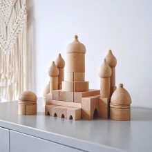 (Castle Blocks)Wooden Classic Building Blocks Kid Nontoxic Water Based Finish For Creative Play