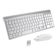 Kabellose Tastatur- und Maus-Kombination Silber