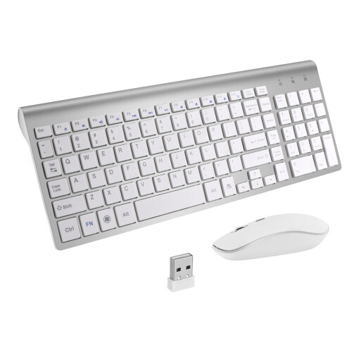 Wireless Keyboard and Mouse Combo  Silver