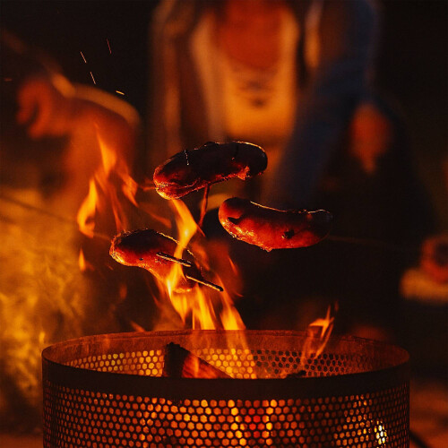 Cesta de fogo de malha cor de ferrugem 2
