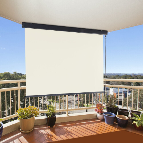 Tenda da sole verticale beige con manovella 1