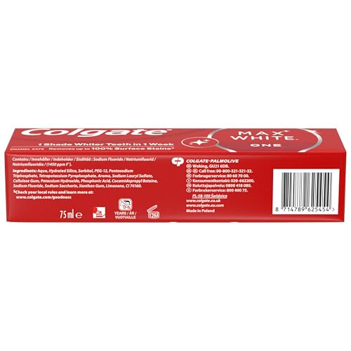 Colgate Colgate Max White One Toothpaste 3 X 75ml - Teeth Whitening Clinically 1