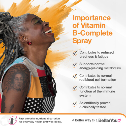 BetterYou B-Complete Oral Spray, Fast Acting B-Complex Supplement, 1