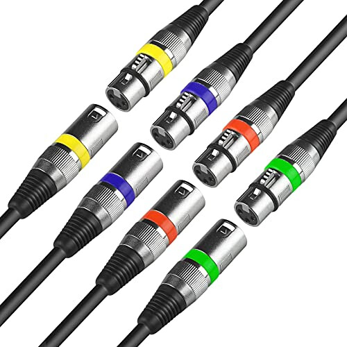 wecan 4 Packs 3 Pin Dmx Cable Dmx Lighting Cable, 1