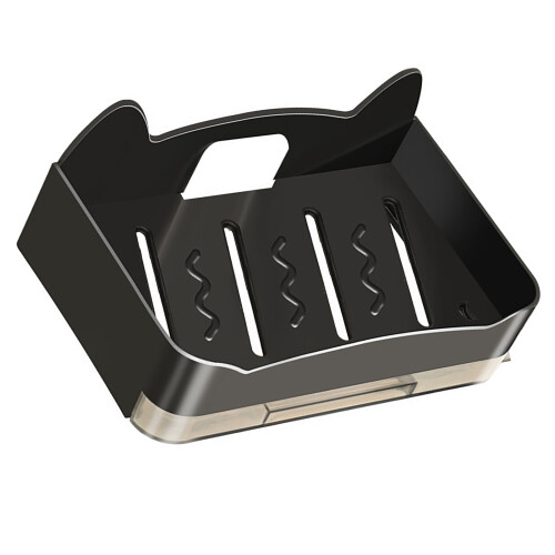 Bathroom Black Wall-Mounted Soap Dish Holder Square Design No Drilling Needed