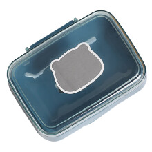 Porta sapone in plastica durevole con coperchio, drenante, contenitore da viaggio e dormitorio, blu